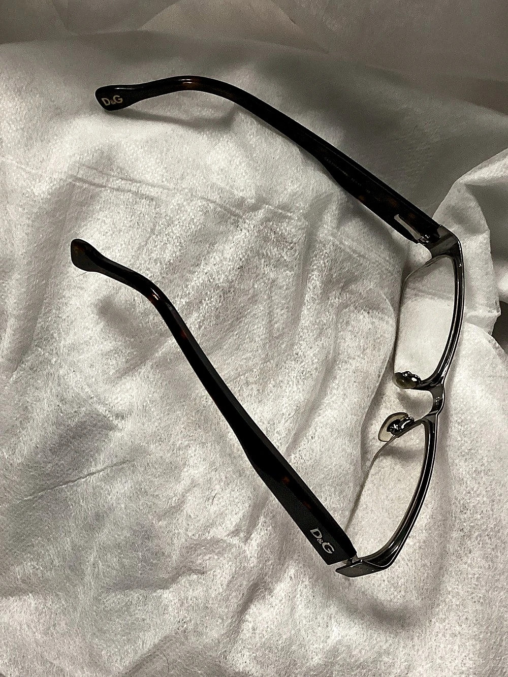 Vantage D&G Dolce & Gabbana Metal Rectangle Eyeglass Frames Y2K Tortoise